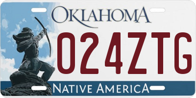 OK license plate 024ZTG