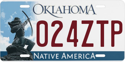 OK license plate 024ZTP