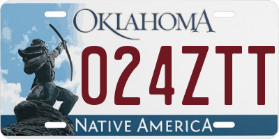 OK license plate 024ZTT