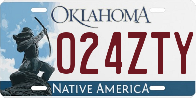 OK license plate 024ZTY
