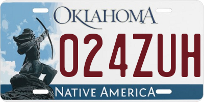 OK license plate 024ZUH