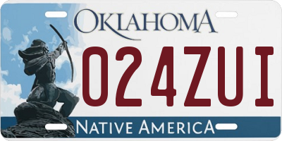 OK license plate 024ZUI