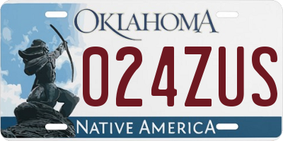 OK license plate 024ZUS