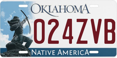 OK license plate 024ZVB