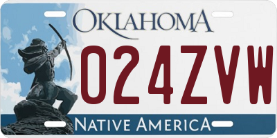 OK license plate 024ZVW