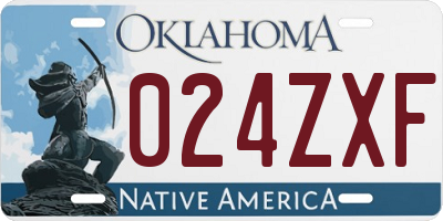 OK license plate 024ZXF