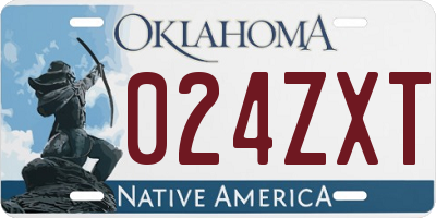 OK license plate 024ZXT