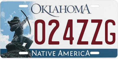 OK license plate 024ZZG