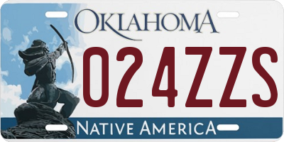 OK license plate 024ZZS