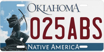 OK license plate 025ABS