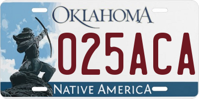 OK license plate 025ACA