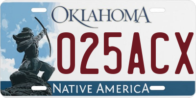 OK license plate 025ACX