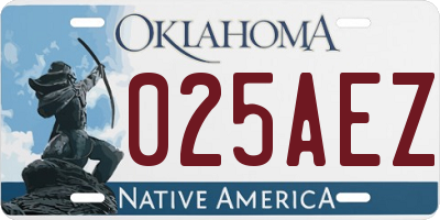 OK license plate 025AEZ