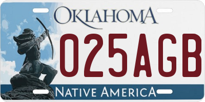 OK license plate 025AGB