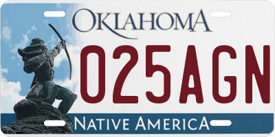 OK license plate 025AGN