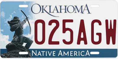 OK license plate 025AGW