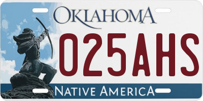 OK license plate 025AHS