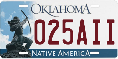 OK license plate 025AII