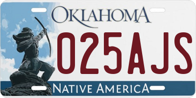 OK license plate 025AJS
