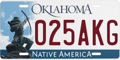 OK license plate 025AKG