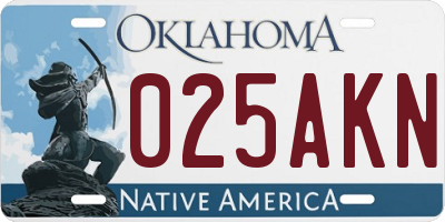 OK license plate 025AKN