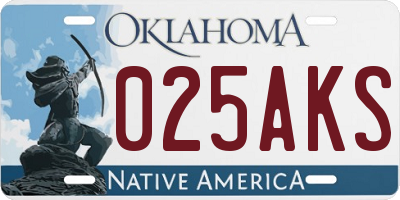 OK license plate 025AKS