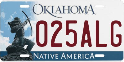 OK license plate 025ALG