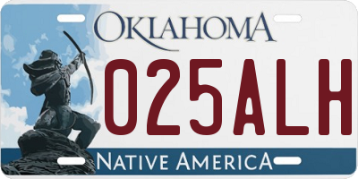 OK license plate 025ALH