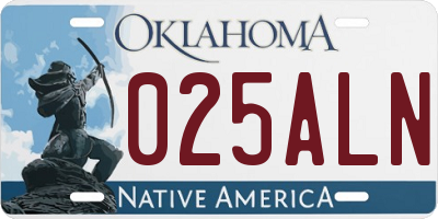 OK license plate 025ALN