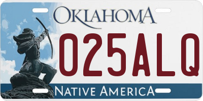OK license plate 025ALQ