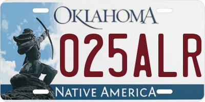 OK license plate 025ALR