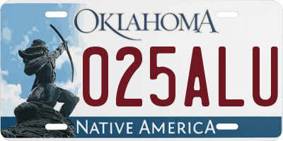 OK license plate 025ALU