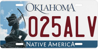 OK license plate 025ALV