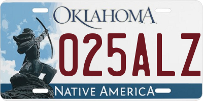 OK license plate 025ALZ