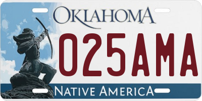 OK license plate 025AMA