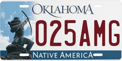 OK license plate 025AMG