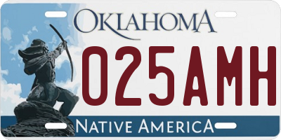 OK license plate 025AMH