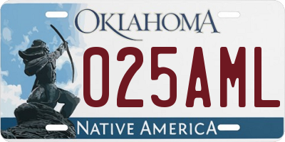 OK license plate 025AML