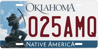 OK license plate 025AMQ