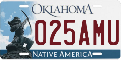 OK license plate 025AMU