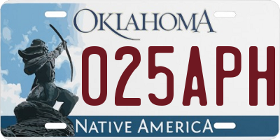 OK license plate 025APH