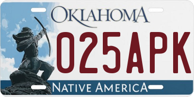 OK license plate 025APK