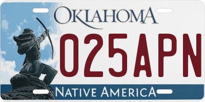 OK license plate 025APN