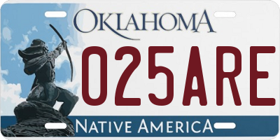 OK license plate 025ARE