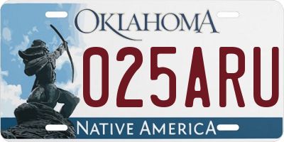 OK license plate 025ARU
