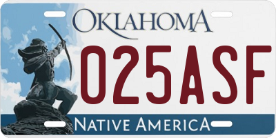 OK license plate 025ASF