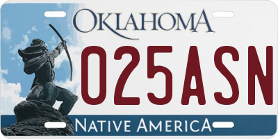 OK license plate 025ASN
