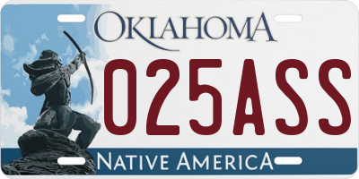 OK license plate 025ASS