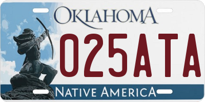 OK license plate 025ATA