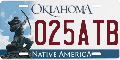 OK license plate 025ATB
